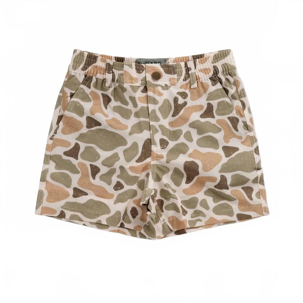 NEW BURLEBO youth boys everyday short in venado camo brown